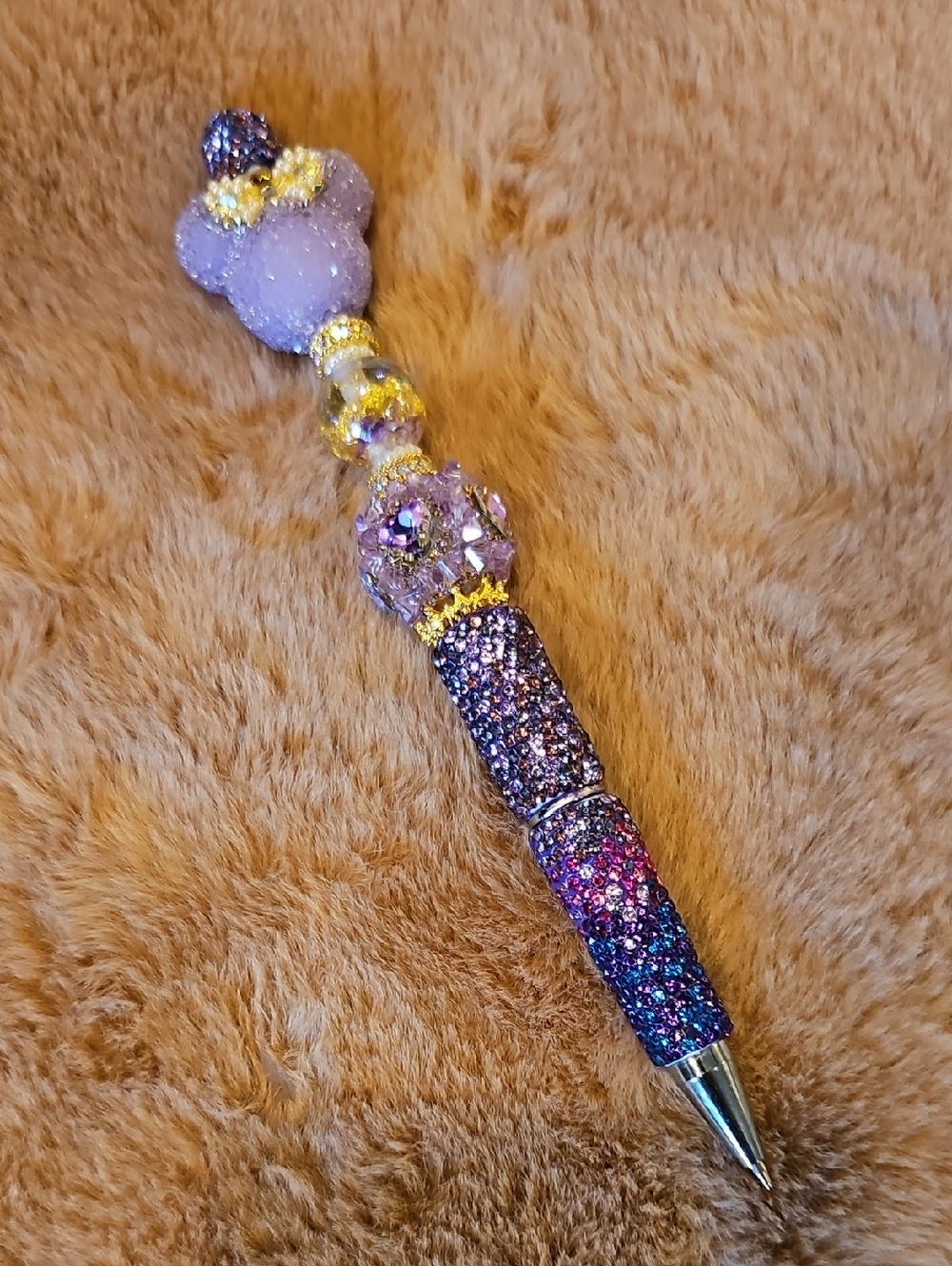 Sparkling Purple Beaded Ballpoint Pen
